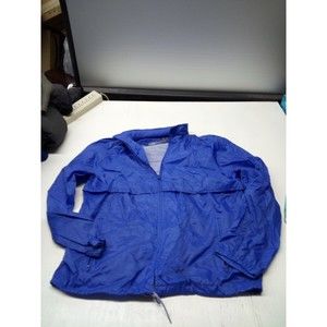 80's J.Blair Women’s Blue Hooded Nylon Jacket Zip Large Hiking Packable